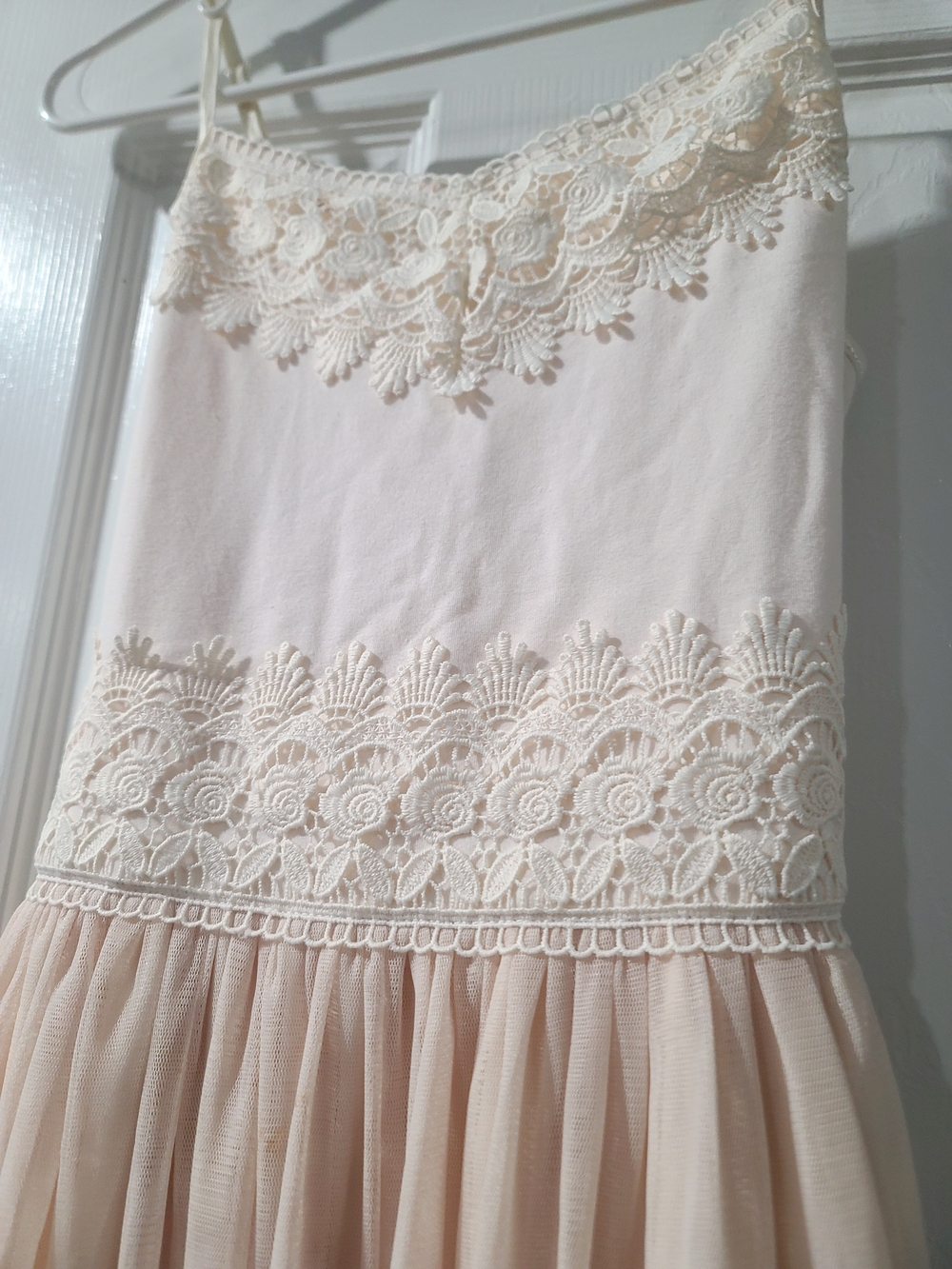 Zenzi Cream Lace Trim Tulle Skirt XL